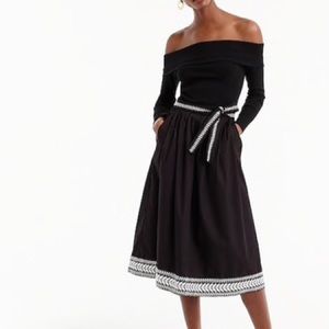 J. Crew Black and White A-Line Skirt